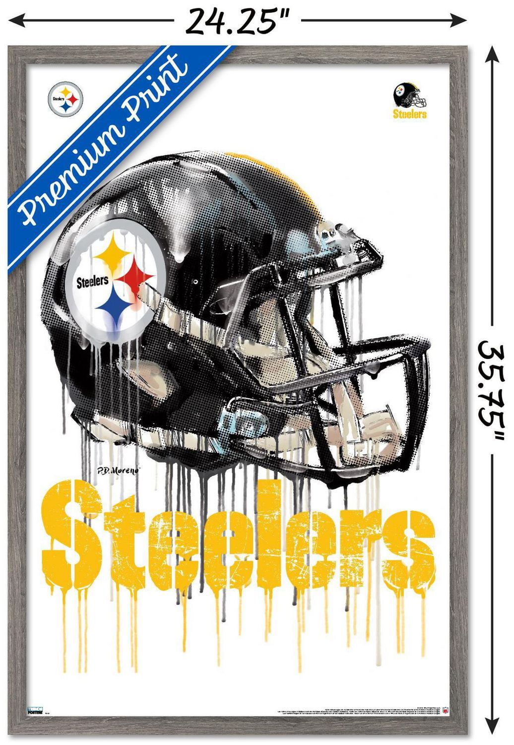 NFL Pittsburgh Steelers - Drip Helmet 20 Wall Poster