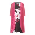 thumbnail image 4 of JUNWELL Robes pour Mère de la Mariée Ensemble Deux Pièces pour Femmes Robe Midi à Imprimé Floral avec Cardigan en Mousseline de Soie Formelle de Fête Sans Manches Grande Taille Robes d'Invitée de Mariage pour Femmes 2024 Tenue de Villégiature, 4 of 6