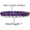 thumbnail image 2 of Natural A Grade Amethyst Gemstone 8mm Purple Crystal Round Beads Stretch Bracelet 7 Inch, 2 of 5
