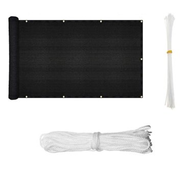 Balcony Shade Net Balcony Privacy Screen Cover Weather-Resistant Fence Windscreen for Outdoor Backyard Patio Black