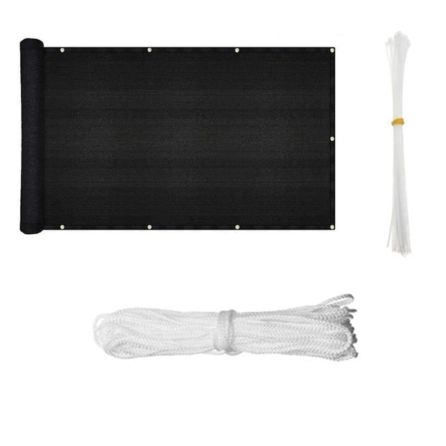 Filet d'Ombrage pour Balcon Écran d'Intimité de Balcon Couverture Clôture Résistante aux Intempéries Brise-Vent pour Extérieur Cour Arrière Patio Noir