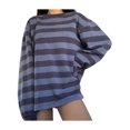 thumbnail image 4 of Chandail à Rayures pour Femmes, Coupe Ample, Col Rond, Manches Longues, Chandail Boyfriend, T-Shirt Esthétique Grunge, 4 of 6