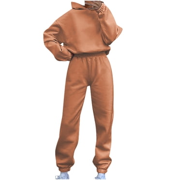 Yuyuzo Two Piece Set For Women Fleece Lined Lounge Outfits Crop Hoodies Jogger Sweatpants Tracksuit
