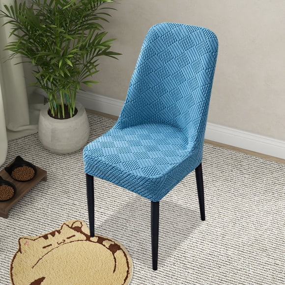 Half Round Elastic Chair Cover for Dining Table, Stretch Flock Fabric, 15.75x19.69 in, Machine Washable, Universal Fit