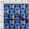thumbnail image 2 of oneOone Velvet Medium Blue Fabric Geometric Circle Sewing Material Print Fabric By The Yard 58 Inch Wide, 2 of 4