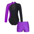 thumbnail image 2 of TiaoBug Ensemble de Survêtement 2 Pcs pour Filles, Manches Longues, Tenue de Danse avec Short Unitard A02 12, 2 of 5