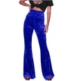 thumbnail image 1 of AherBiu Women's High Waisted Velour Bell Bottom Pants, Solid Color, Small US: 4, 1 of 7