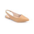 thumbnail image 1 of BLISSFUL STEP Pointed Toe Slingback Flat Pumps for Women Nude (Size 7), 1 of 6