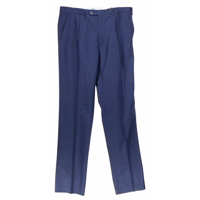 Vigano Men's 873 Navy CL42 Wool Pants Dress - 38