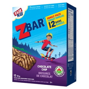 CLIF KID ZBAR, Barres de snack pour l'énergie biologique, croustilles au chocolat