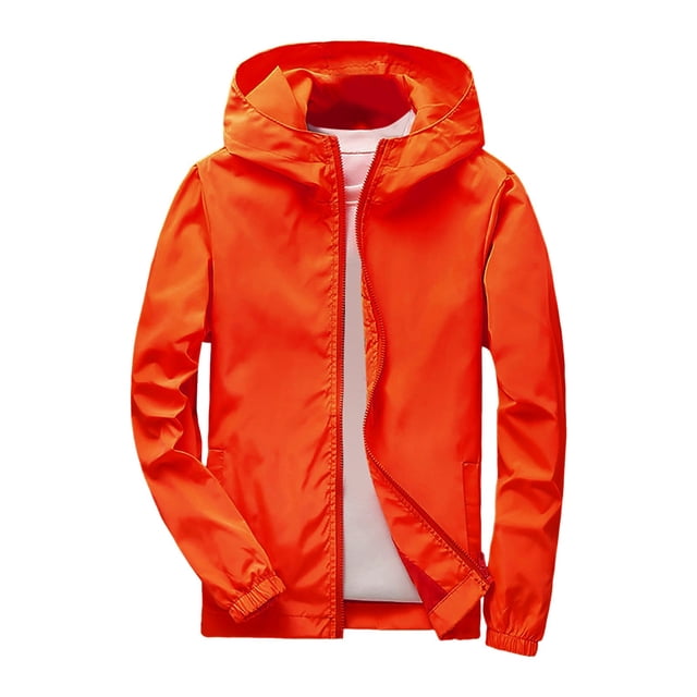 Splozh Veste en Molleton pour Filles Veste Mince Garçons Veste à Manches Longues Confortable Douce et à la Mode Veste à Capuche Zippée Orange, 3-4 Ans