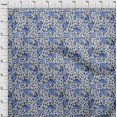 thumbnail image 4 of oneOone Tissu Popeline de Coton Sergé Bleu Moyen Floral Rétro Matériel de Robe Tissu Imprimé Tissu au Mètre 56 Pouces de Large, 4 of 5
