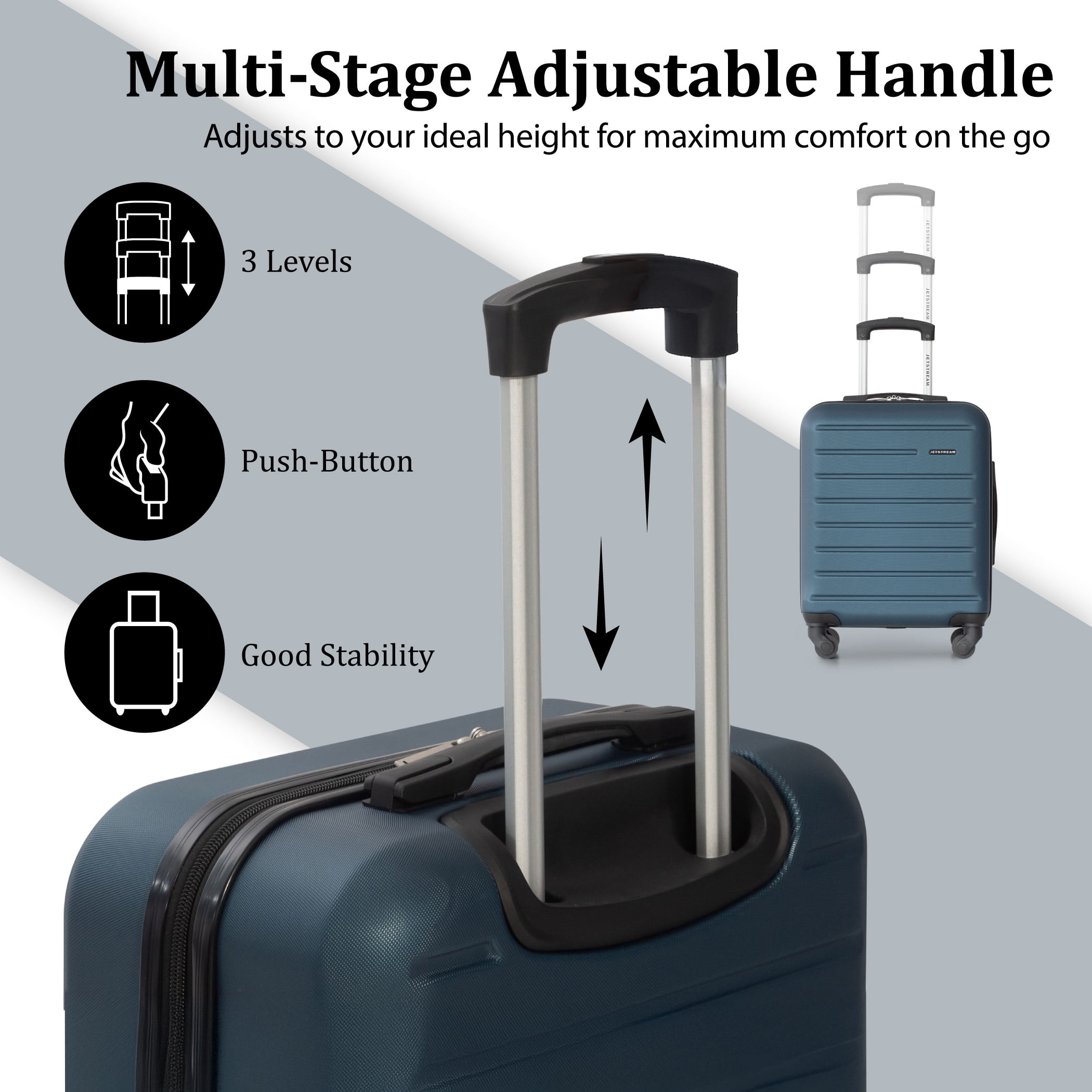 JetStream® Ensemble de Bagages Rigides à Main de 4 pièces: Valise Cabine à Roulettes de 20 po et 3 Cubes de Rangement
