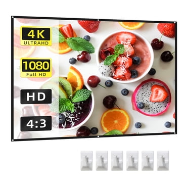 Écran de Projecteur 72 Pouces 4:3 HD 4K Pliable Portable Double Face Projection Anti-Froissement Rideau d'Écran de Film avec Crochets pour Intérieur Extérieur Cinéma Maison Bureau Réunion