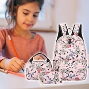 Wzzjkit Shoulder Bag, Leisure Backpack Three Piece Set Large Capacity Student Backpack Backpack Floral Backpack Girl Backpack Suitable for School Travel and Going Out, Backpack