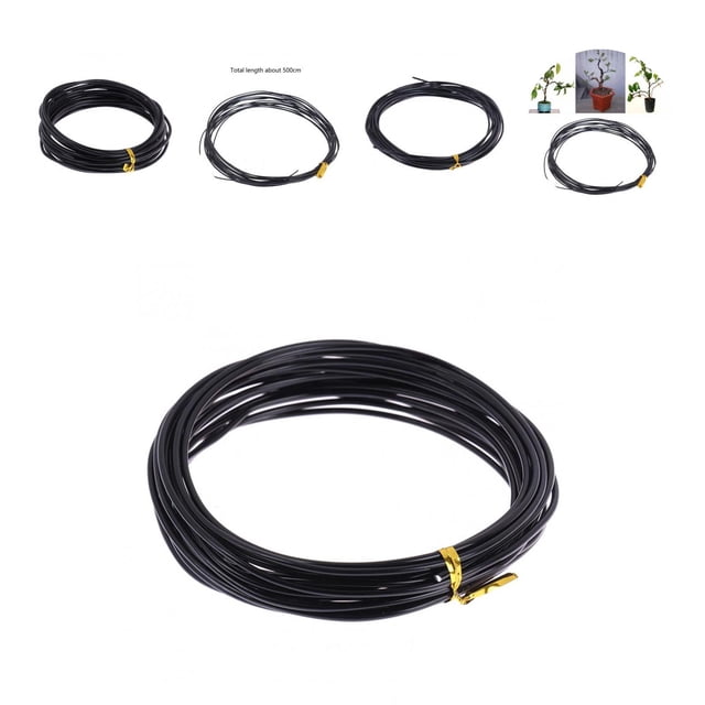 1 Rouleau 5 m Bonsai Wire Pliable Réutilisable Antirouille Flexible Pratique Rangement Forme de Plante 6 Tailles Bonsai Entraînement de Branche Fil Noir pour Balcon