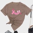 thumbnail image 1 of TIMIFIS Chandails de Sensibilisation au Cancer du Sein pour Femmes Été Ample Imprimé T-Shirt à Col Rond Manches Courtes Blouse Décontractée Automne/hiver, 1 of 5