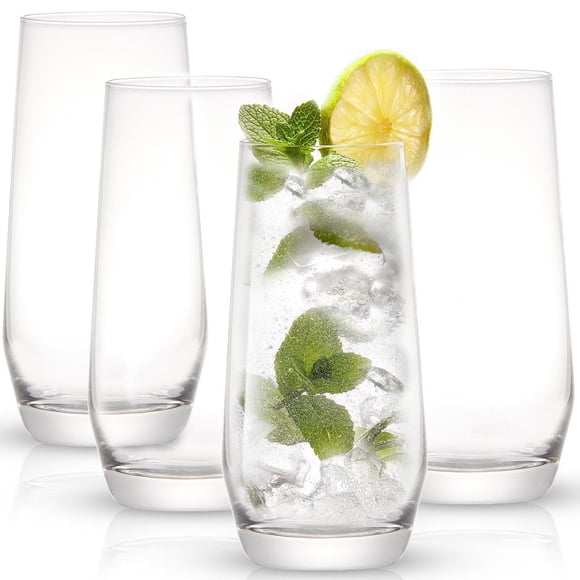 Gwen Crystal Highball Drinking Glasses - 18.5 oz - Set of 4