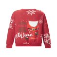 thumbnail image 4 of Pullovers à Manches Longues avec Imprimé Verre de Vin pour Femmes en Noël, 4 of 9