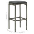 thumbnail image 4 of vidaXL Tabourets de Bar avec Coussins 4 Pcs Gris Rotin Poly, 4 of 5