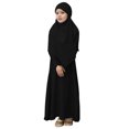 thumbnail image 1 of LUOGENLI Dress Girls Round Neck Ruffled Solid Color Dress with Pattern Flounce Maxi Dress for Girls Summer Cotton Black 7-8Years, 1 of 4
