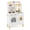 White, variant on Costway Play Kitchen with 3 Adjustable Heights, Microwave, Stoves, Sink, Oven, Ice Maker Pink