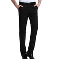 thumbnail image 1 of Mens Business Casual Pants Solid Color Stretch Wrinkle Resistant Trouser Zipper Button Straight Suit Pant Black M, 1 of 4