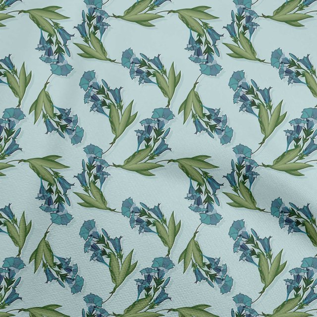 oneOone Silk Tabby Light Blue Fabric Floral Sewing Craft Projects Fabric Prints By Yard 42 Inch Wide