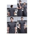 thumbnail image 4 of Chef Jacket Short Sleeve Cooking Clothes Restaurant Kitchen Hotel Simple Chef Coat for Restaurant Gray 4XL, 4 of 8