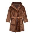 thumbnail image 1 of Splozh Fleece Robe for Toddler Girls Boys Girls Fashion Bathrobe Soft Robe Hooded Robe Cloth Cotton Bathrobe Brown,6-7 Years, 1 of 5