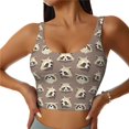 thumbnail image 1 of Balery Raccoon Pattern Racerback Sports Bras for Women - Padded Seamless High Impact Support for Yoga Gym Workout Fitness-X-Large, 1 of 8