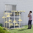 thumbnail image 3 of PawHut Enclos Extérieur pour Chat Catio de 71 Pouces, avec Bâche Imperméable, Gris, 3 of 10
