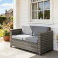 thumbnail image 2 of Outsunny Causeuse de Patio 2 Places Fauteuil de Luxe en Osier, Gris, 2 of 10