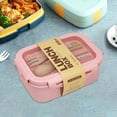 thumbnail image 3 of Usloyux Japanese Bento Box, Straw Material Microwave Oven Lunch Box, Teen Office Worker Meal Prep Container, Plastic Compartmentalized Food Storage Box For Study Office Home, 3 of 7
