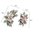 thumbnail image 3 of 2Pcs Wedding Arch Wreath Handmade Floral Backdrop for Decor Wall Wedding Car White Purple, 3 of 8