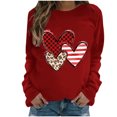 thumbnail image 2 of Styesk Chandails à Manches Longues pour Femmes, Imprimé de Cœur, Hauts de Sortie, T-Shirts Confortables et Doux à Col Rond, Chandail à Enfiler, Mode, Ample, Léger, Chandail en Molleton, Graphique de la Saint-Valentin, Hauts Décontractés, 2 of 3