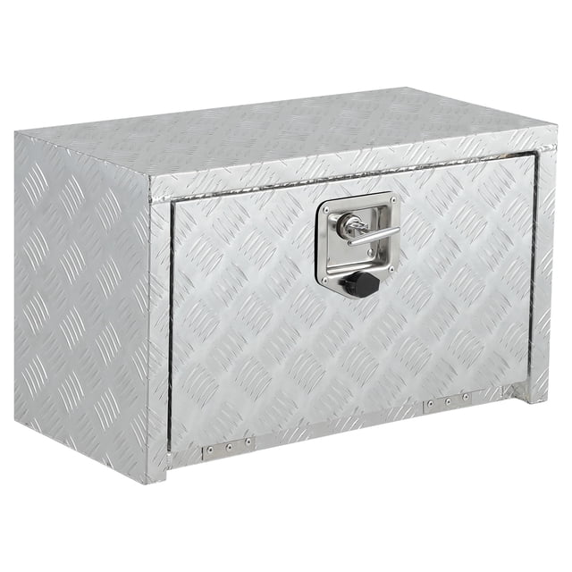 GloryStar Underbody Aluminum Tool Box, Lockable Waterproof Storage Organizer with Keys for Underbed Use on Truck, Trailer, and RV