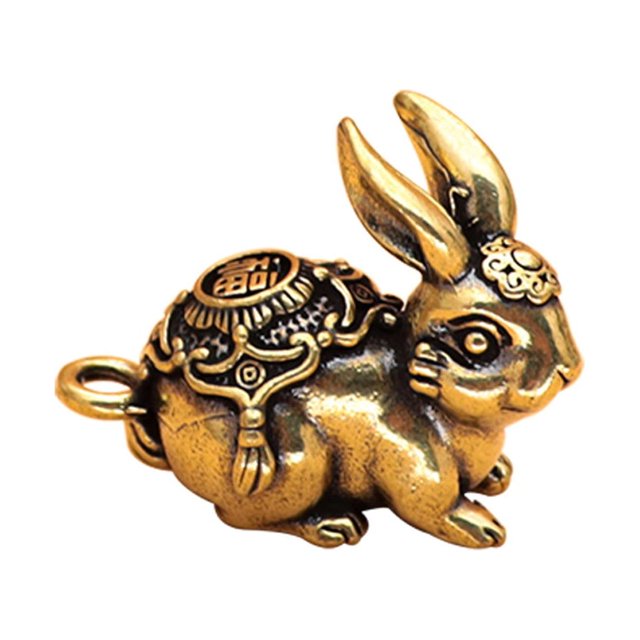 Ruiboury Hangings Pendant Rabbit Special Design Pendants Lightness Ornament Multifunctional Keychain Decoration Birthday Gifts Jixiangfu rabbit Small Size