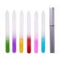 6pcs Nail Art Crystal Glass Glitter Nail Files Buffer+Silver Barrelled Box