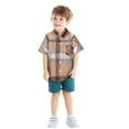 thumbnail image 2 of TZEWGL Casual Shirt For Toddler Short Sleeve Cartoon Plaid Prints Blouse For Infnants size 3-4T, 2 of 4