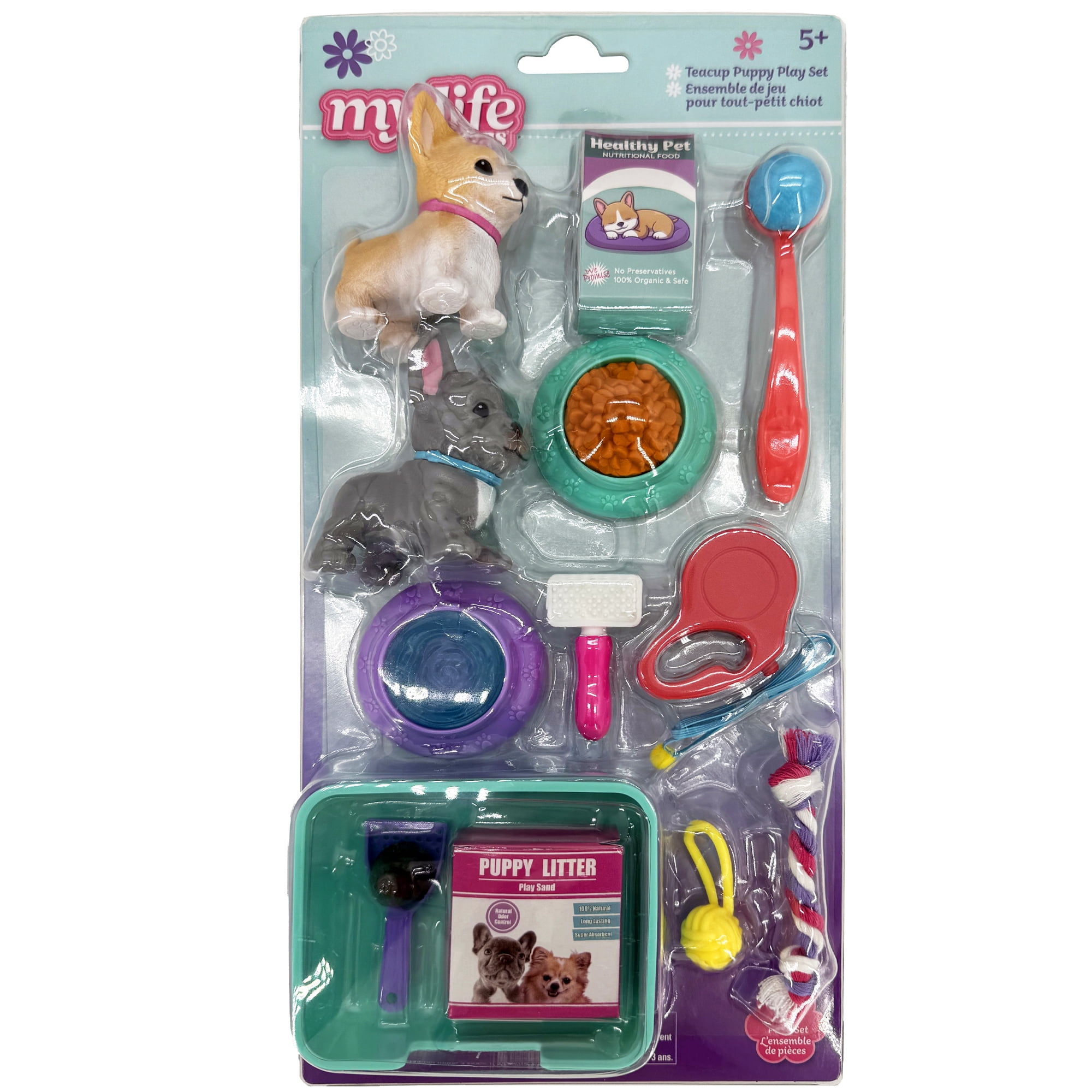 Ensemble de jeu d'accessoires Ma vie comme un chiot miniature