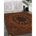 thumbnail image 3 of Ahgly Company Machine Washable Indoor Square Transitional Mahogany Brown Area Rugs, 5' Square, 3 of 7