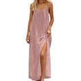 thumbnail image 1 of Daiosportswear Robe Longue de Détente pour Femmes à Bretelles Spaghetti, Dos Nu, Coupe Ample, Robe-Robe à Manches Courtes pour Femmes Rose m(m), 1 of 7