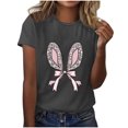 thumbnail image 3 of Plebaso T-Shirts Graphiques de Pâques pour Femmes à Manches Courtes, T-Shirts Imprimés pour Femmes, Décontractés, Amples, d'Extérieur, Hauts Basiques, 3 of 4