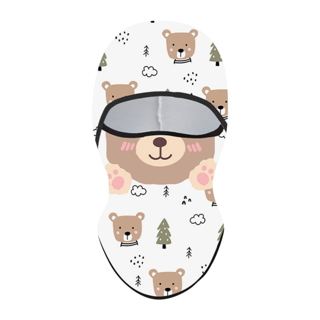 Riforla 2025 New Children's Ski Face Guard Riding Face Guard Cartoon 3D Cat Ski Face Face Guard with Ears Music Festivals Raves Ski Party Keep Warm Windproof Outdoor Activities Face mask Light Pink
