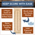 thumbnail image 2 of WE Games Wooden Travel Cribbage Board Game Set, Continuous 3 Track for 2-3 Players, 2 of 11