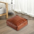 thumbnail image 4 of Housse de Pouf Ottomane Polyvalente en Similicuir 17,7 Pouces Carrée Non Rembourrée Coussin de Sol Rangement Repose-Pieds pour Usage Intérieur Extérieur Bricolage Remplissable Housse de Coussin de Siège en Cuir Sans Bourre Incluse, 4 of 6
