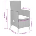 thumbnail image 4 of vidaXL 3 Piece Garden Dining Set with Cushions Beige, 4 of 5