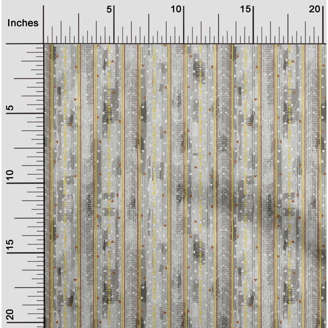 oneOone Georgette Viscose Light Gray Fabric Texture & Triangle Geometric Fabric For Sewing Printed Craft Fabric By The Yard 42 Inch Wide