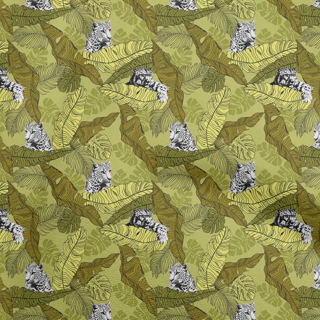 oneOone Velvet Light Green Fabric Tropical Dress Material Fabric Print Fabric By The Yard 58 Inch Wide